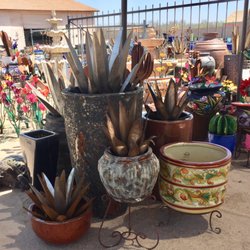 Potteryland - Stoneware Glazed Pottery-Talavera- Metal Agaves and Flowers