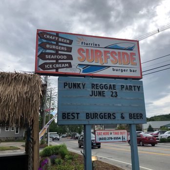 Surfside Burger Bar - Big sign out front. - Sandwiches Near Me - Meredith, New Hampshire Surfside Burger Bar - Big sign out front. - Sandwiches Near Me - Meredith, New Hampshire