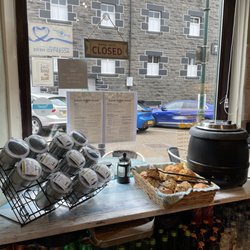 Julie's Coffee House - Window with scones and soup