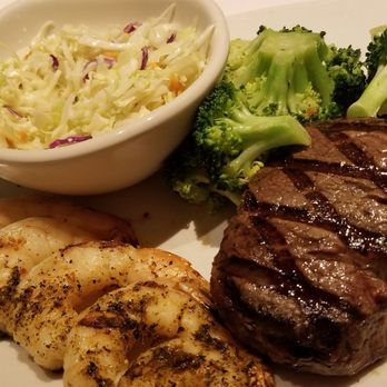 Bonefish Grill - 8oz filet, shrimp skewer, coleslaw, and seasonal vegetable (broccoli.) - Seafood Near Me - Brookfield, Wisconsin