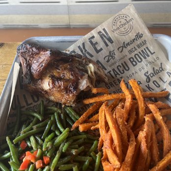 Viva Chicken - Quarter chicken, green beans, & sweet potato fries - Peruvian Near Me - Charlotte, North Carolina Viva Chicken - Quarter chicken, green beans, & sweet potato fries - Peruvian Near Me - Charlotte, North Carolina