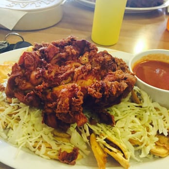 Maya's Cafe - Pollo Frito (breast) sauce on the side! Breast is sliced up for xtra crispness - Latin American Near Me - San Jose, California