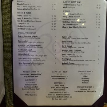 Roy's Ko Olina - Drink Menu - Asian Fusion Near Me - Kapolei, Hawaii Roy's Ko Olina - Drink Menu - Asian Fusion Near Me - Kapolei, Hawaii