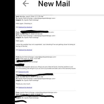 Apollo Paint & Design - Some email correspondence - Painters Near Me