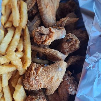JJ Fish & Chicken - A tray of 15 wings and fries. Oh my! - Chicken Wings Near Me - Richmond, California JJ Fish & Chicken - A tray of 15 wings and fries. Oh my! - Chicken Wings Near Me - Richmond, California