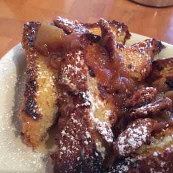 Commonwealth Cafe - Brioche pain perdu, Michigan apple compote, candied pecans, powdered sugar - Coffee & Tea Near Me - Birmingham, Michigan Commonwealth Cafe - Brioche pain perdu, Michigan apple compote, candied pecans, powdered sugar - Coffee & Tea Near Me - Birmingham, Michigan