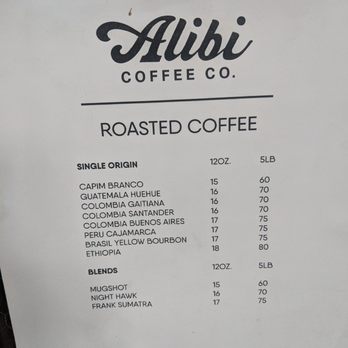 Alibi Coffee - Roasted beans pricing - Coffee & Tea Near Me - Los Angeles, California Alibi Coffee - Roasted beans pricing - Coffee & Tea Near Me - Los Angeles, California