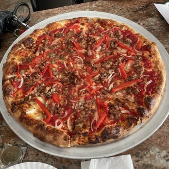 Light Year Fermentation - Sausage,peppers and onions pizza - Pizza Near Me - Endicott, New York Light Year Fermentation - Sausage,peppers and onions pizza - Pizza Near Me - Endicott, New York