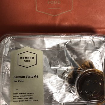 Proper Food - Salmon Teriyaki Hot Plate - little portions and overpriced - Coffee & Tea Near Me - New York, New York