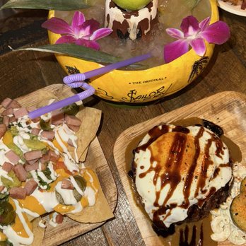 Stowaway - fish bowl, spam nachos and impossible locomoco - Tiki Bars Near Me - Tustin, California