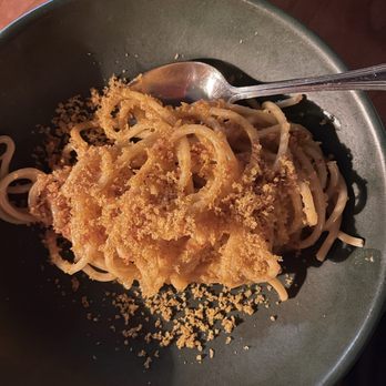 Tonino - Bucatini, Anchovy Chili Butter, Bottarga, Breadcrumb - Italian Near Me - Jamaica Plain, Massachusetts Tonino - Bucatini, Anchovy Chili Butter, Bottarga, Breadcrumb - Italian Near Me - Jamaica Plain, Massachusetts
