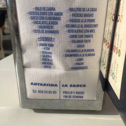 Tapas menu and napkin