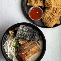 Tonkatsu Ramen and Chicken Fingers Tonkatsu Ramen and Chicken Fingers