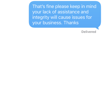 Cheap & Great Tree Services - The text I sent after I was hung up on - Tree Services Near Me - Acworth, Georgia