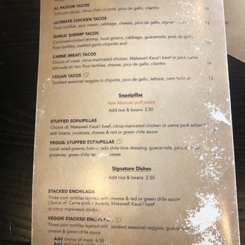 Verde - Menu - Mexican Near Me - Lihue, Hawaii