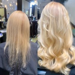 Salon Azure & Spa - Before and after Hairdreams extensions
