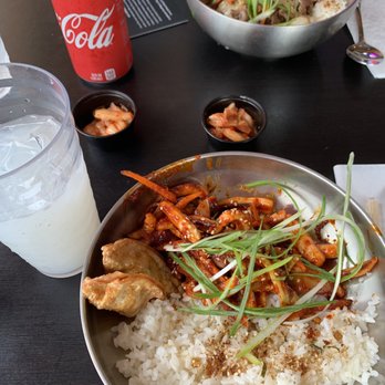 Korean Kitchen - Spicy Squid & Beef bulgogi lunch bowl - Korean Near Me - North Miami Beach, Florida Korean Kitchen - Spicy Squid & Beef bulgogi lunch bowl - Korean Near Me - North Miami Beach, Florida