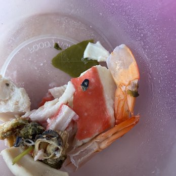 High On Thai - Just some of the "mixed seafood" I fished out of the soup. Putrid! LOW QUALITY! Probably canned. Shell bits too - Thai Near Me - Los Angeles, California