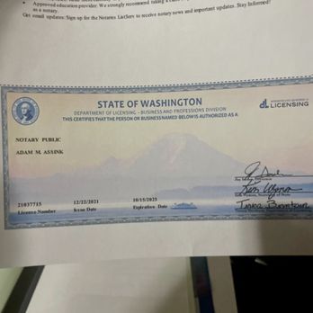 Washington state business license application