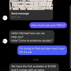 Bella Furniture - Screenshot of our conversation