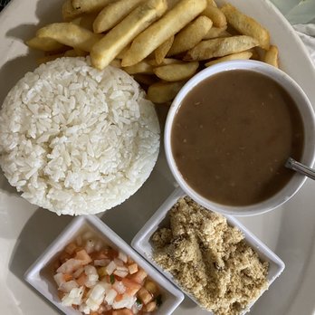 Cafe Brazil Restaurant - a plate of food including rice, beans, and shrimp - Brazilian Near Me - Fort Myers, Florida