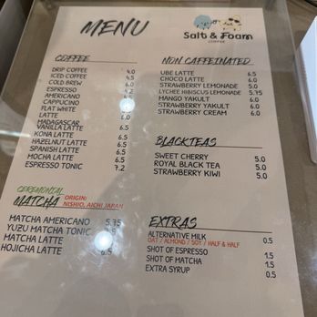 Salt & Foam Coffee - Menu - Coffee & Tea Near Me - Newport Beach, California Salt & Foam Coffee - Menu - Coffee & Tea Near Me - Newport Beach, California
