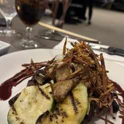 Piko - Grilled ribeye- center cut, smoked goat cheese, fried potato, surinam cherry demi-glace & garden vegetables