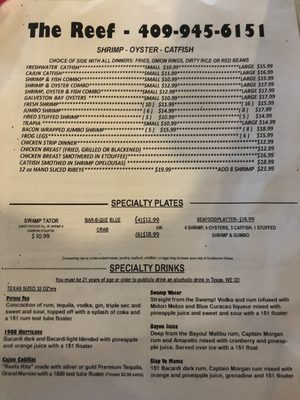 Menu photo 7 The Reef Seafood House Texas City, TX Menu photo 7 The Reef Seafood House Texas City, TX