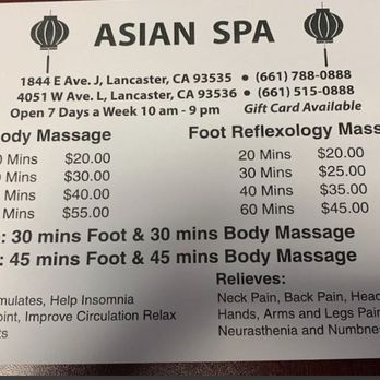 Relax Spa - Former Asian Spa located in AV, now at new locations - Reflexology Near Me - Lancaster, California Relax Spa - Former Asian Spa located in AV, now at new locations - Reflexology Near Me - Lancaster, California