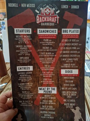 Menu photo 3 Backdraft Barbeque Roswell, NM