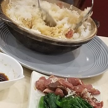 May Mei Restaurant - Mixing the rice with the sausage drippings after separating out the veggies and meat - Chinese Near Me - Arcadia, California May Mei Restaurant - Mixing the rice with the sausage drippings after separating out the veggies and meat - Chinese Near Me - Arcadia, California