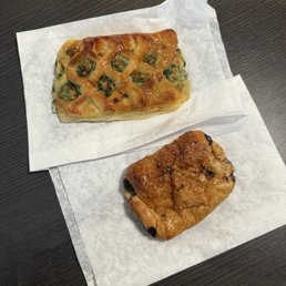 spinach & feta, chocolate croissant spinach & feta, chocolate croissant