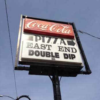 East End Double Dip - a neon sign for a restaurant - Pizza Near Me - Peru, Indiana