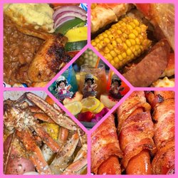 Brooklyn’s Lunchbox - BBQ chicken plate, Seafood crab boil, bacon wrapped hotdogs