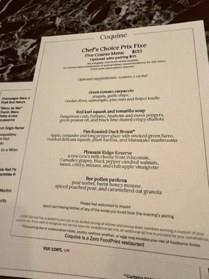 Menu photo 3 Coquine Portland, OR