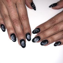 Bar Nails - Moon phase and Constellation nails work by Bella