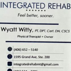 Integrated Rehab - Contact information for Dr. Witty