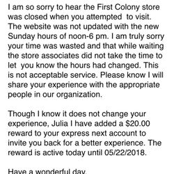 They updated their hours!