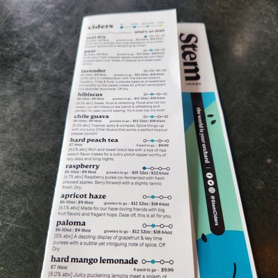 Menu photo 7 Stem Ciders Denver, CO