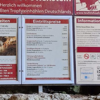 Teufelshöhle - Preistafel - Landmarks & Historical Buildings Near Me - Pottenstein, BY