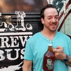 L.I. Brew Bus - One of our guests posing with some great L.I. local brew
