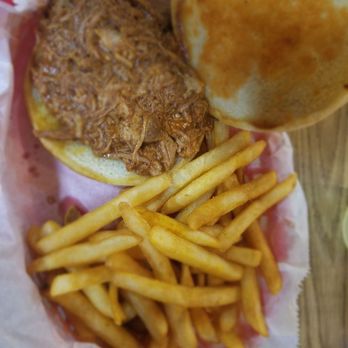 The Mammoth Steak House - Pulled pork sandwich with fries - Steakhouses Near Me - Apache Junction, Arizona