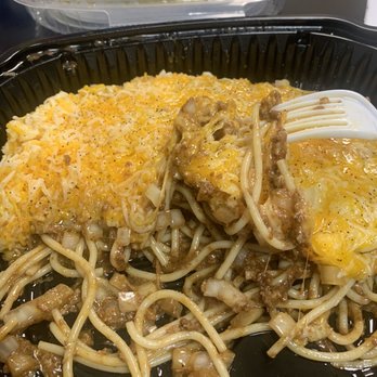 Egg Works - Four way Cincy Chili with onions - Breakfast & Brunch Near Me - Las Vegas, Nevada Egg Works - Four way Cincy Chili with onions - Breakfast & Brunch Near Me - Las Vegas, Nevada