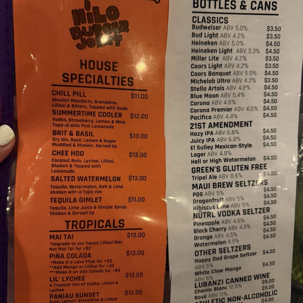 Hilo Burger Joint - Drink menu - Burgers Near Me - Hilo, Hawaii Hilo Burger Joint - Drink menu - Burgers Near Me - Hilo, Hawaii