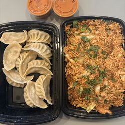 Tempo Shack - Steamed chicken momo and chicken fried rice