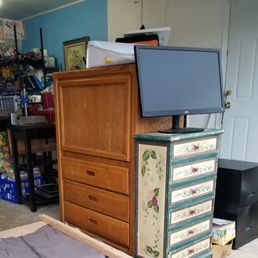 Not all fit on the photo! These are a few items: oak secretary desk, small chest, file cabinets, end tables display screen steel parts...