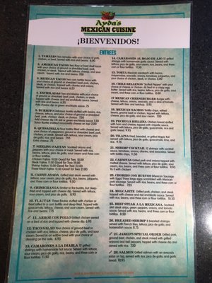 Menu photo 2 Ayda's Mexican Cuisine Rensselaer, IN Menu photo 2 Ayda's Mexican Cuisine Rensselaer, IN