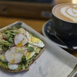 Chocolate Fish Coffee Roasters - Smashed Avo on Toast with the Works and Egg