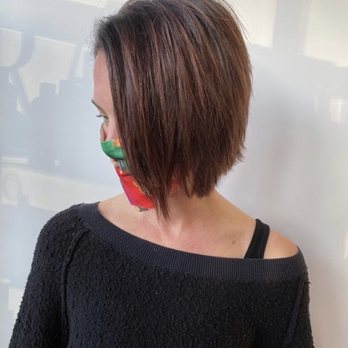 Hair by Katie Nicole - Root gloss combed through into chocolate red balayage, and fresh cut. - Hair Stylists Near Me - Bend, Oregon Hair by Katie Nicole - Root gloss combed through into chocolate red balayage, and fresh cut. - Hair Stylists Near Me - Bend, Oregon