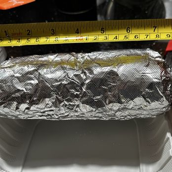 El Taco Azteca - Almost an 8 inch regular burrito they have another larger one too. - Tacos Near Me - Clovis, California El Taco Azteca - Almost an 8 inch regular burrito they have another larger one too. - Tacos Near Me - Clovis, California